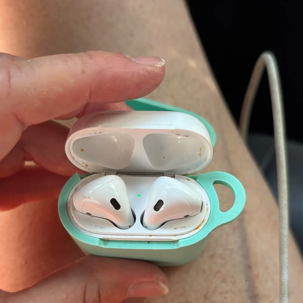 Apple AirPods with Mint Green Case